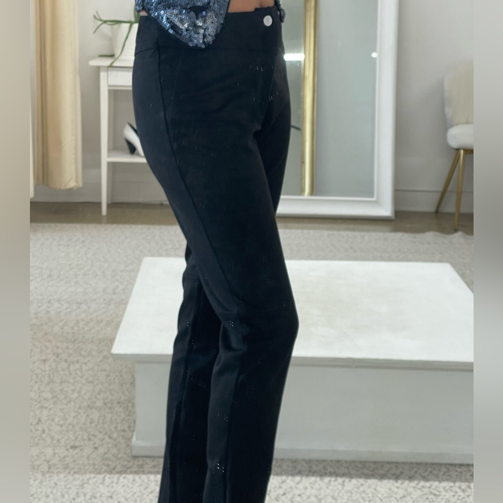 Mango Black Suede Trousers